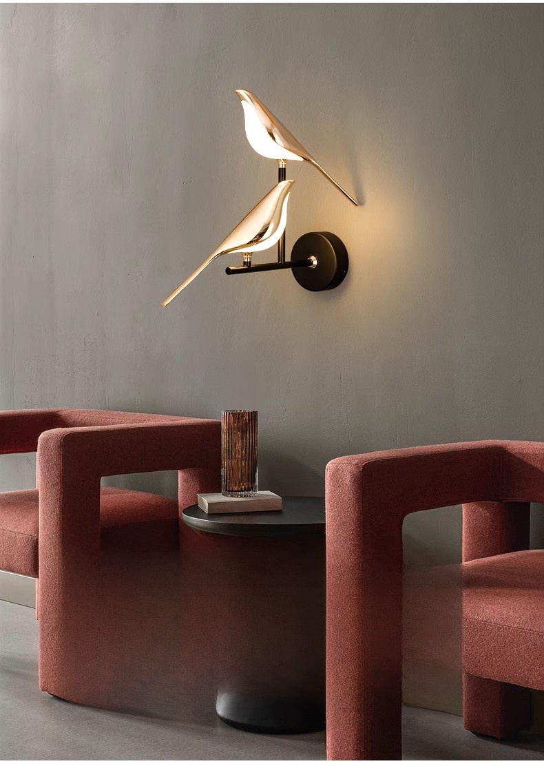 Nordic Decorative Indoor Living Room Bedroom Room Hotel LED Bird Wall Light/Lamp