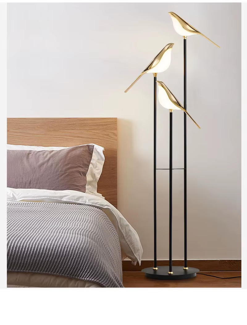 Nordic Ins Style Floor Lamp Bedroom Bedside Study Reading Lamp Living Room Eye Protection Led Vertical Stand Table Lamp