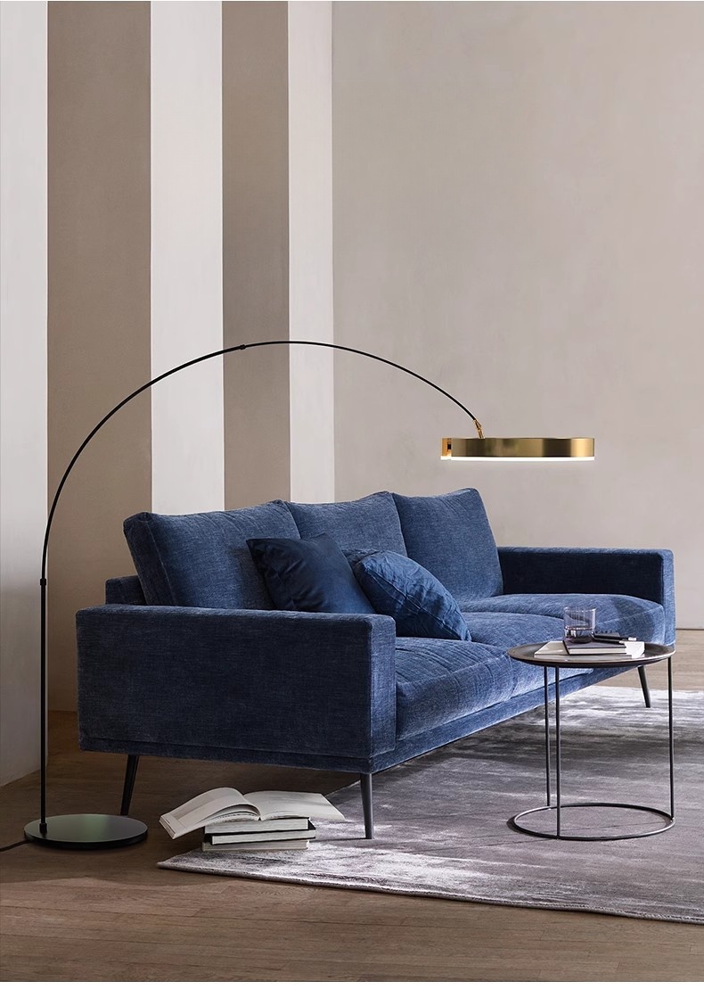 Nordic Contemporary LED Floor Lamp Modern Circle Wrought Iron Art Luminaires for Living Room Bedroom Pink Plastic Sofa Home