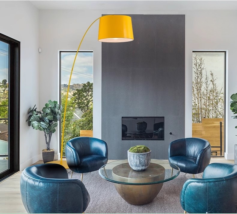 Modern Nordic Classical Home Hotel Living Room Fishing Standing Light Bedroom Black Floor Lamp