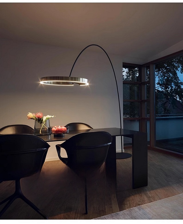 Nordic Contemporary LED Floor Lamp Modern Circle Wrought Iron Art Luminaires for Living Room Bedroom Pink Plastic Sofa Home