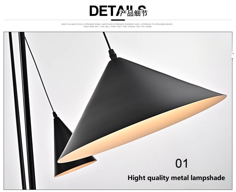 Modern Minimalist Fishing Floor Lamps Nordic Designer1-4 Heads Metal Standing Light for Villa Living Room Hotel Hall Lamps