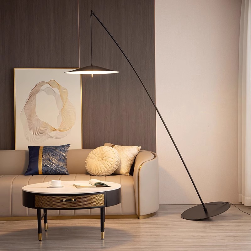Minimalist Indoor Decorative Fishing Floor Lamp for Hotel Living Room Ins Style Modern Luxury Standing Floor Light