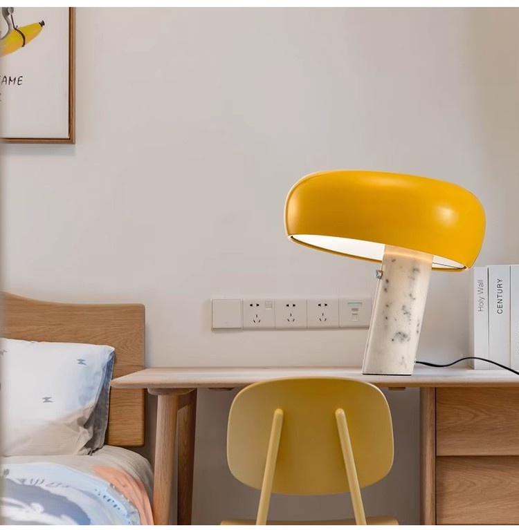 Nordic Mushroom Marble Desk Lamp Living Room Bedroom Bedside Table Lamp Simple Creative Table Lamp