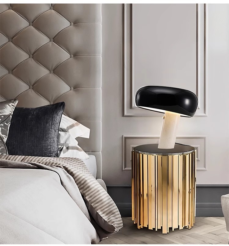 Nordic Mushroom Marble Desk Lamp Living Room Bedroom Bedside Table Lamp Simple Creative Table Lamp