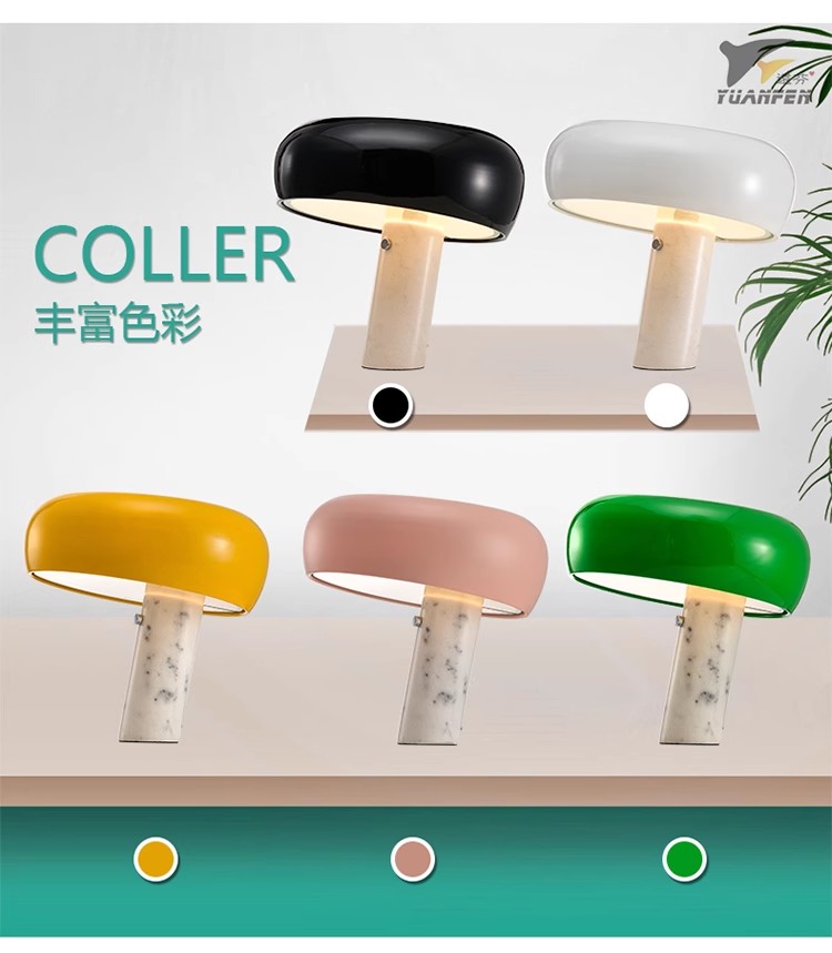 Nordic Mushroom Marble Desk Lamp Living Room Bedroom Bedside Table Lamp Simple Creative Table Lamp