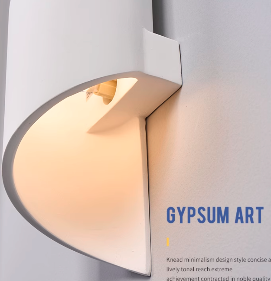 Plaster Gypsum Wall Lamp Attractive Indoor Decoration Warm White CCT Surface Mounted Custom Packing