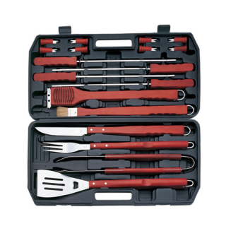 Wooden Bbq Tool Box Grill Set Portable