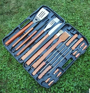 18 bbq pcs set wooden