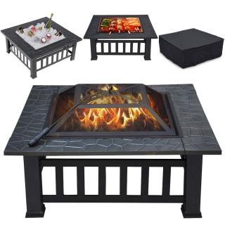 Multi-Functional Design Outdoors Wood bbq Charcoal Fire Pit Grill