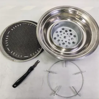 Perkhemahan Keluli tahan karat Mudah Alih Luaran Arang gril bbq bulat Mesh dan cakera