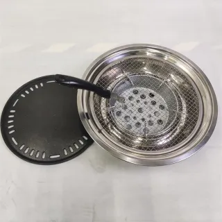 Perkhemahan Keluli tahan karat Mudah Alih Luaran Arang gril bbq bulat Mesh dan cakera