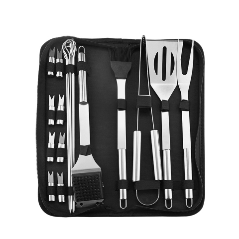 420 Stainless Steel 18 Pcs BBQ Tools Outdoor BBQ Camping Grill Accessories BBQ Tool Set
