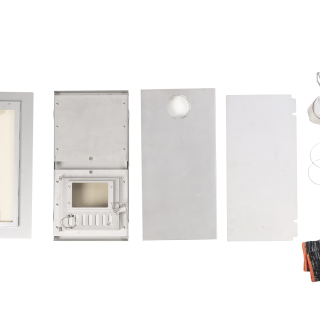 Titanium color Stain steel outdoor hiking wood burning tent stove side glass window