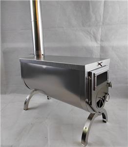 Titanium Wholesale Folding Portable Titanium color Camping Wood Burning Stove Fireproof Tent Stove With Chimney Tube and bag