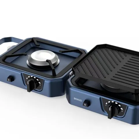 Portable two burners gas grill stoves