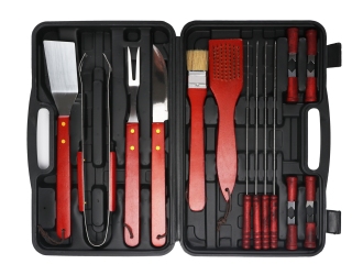 Barbecue Tool Knife Barbeque TEKL Accessories Stainless Steel 18pcs Wood Smoker stainless steal bbq grill