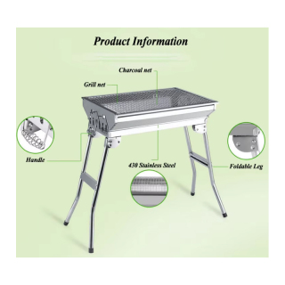 Hot Selling 430 Stainless Steel Portable Foldable bbq charcoal grills For outdoor camping