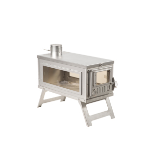 WOOD BURNING CAMPING TENT STOVE Camping super star- tent stove with three GLASS SIDES WINDOOWS