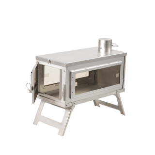 WOOD BURNING CAMPING TENT STOVE Camping super star- tent stove with three GLASS SIDES WINDOOWS