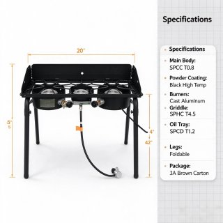 3-Burner Outdoor Propane Stove