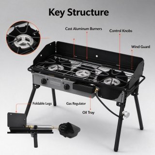 3-Burner Outdoor Propane Stove