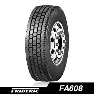 All steel radial tires with closed shoulder drive pattern