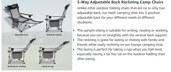Outdoor folding lounge chair