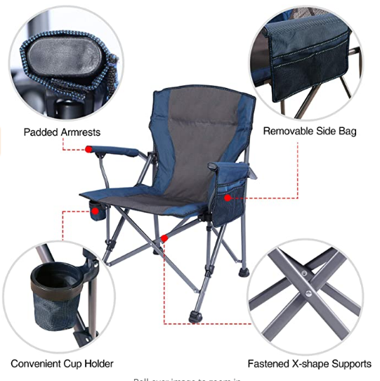 Personalized Folding Camping Beach Chair with Cup Holder