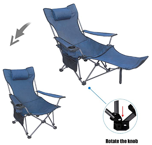 portable folding beach chair with footrest