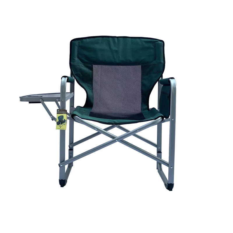Chaise de directeur de camping pliante de loisirs portable avec table d'appoint
