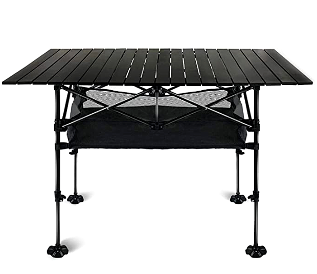 Adjustable Height Foldable Picnic Metal Roll Up Table