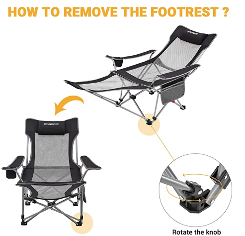 camping chair with footrest