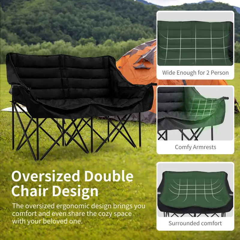 double folding camping chair