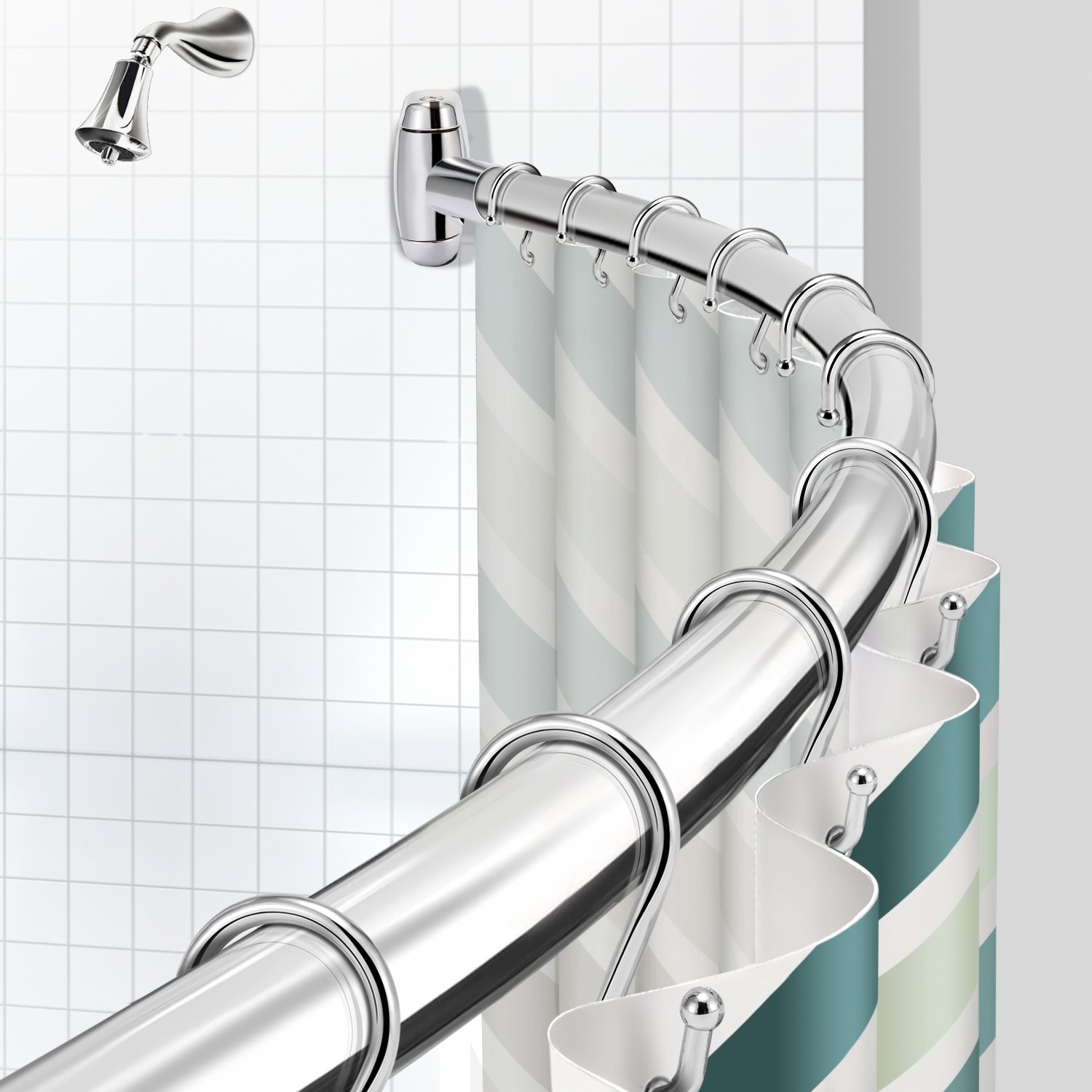 stainless steel shower rod