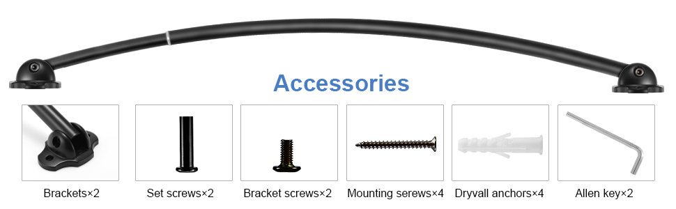 black shower rod