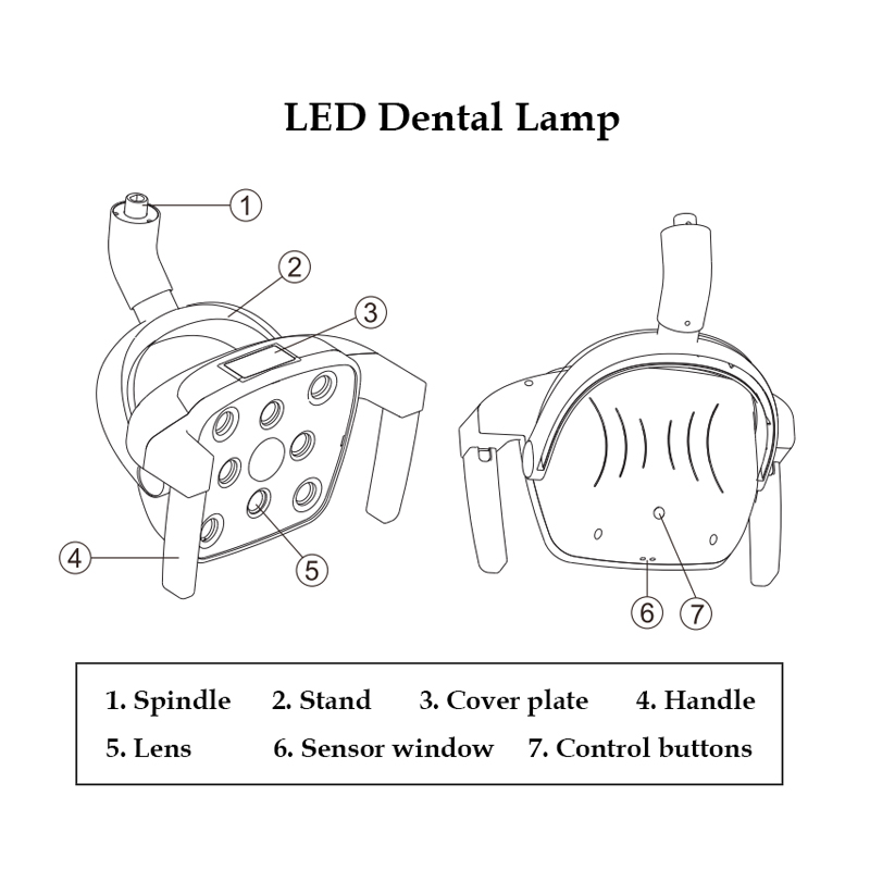 8 Bulbs Dental Chair Accessories Of Dental Led Light Lamp