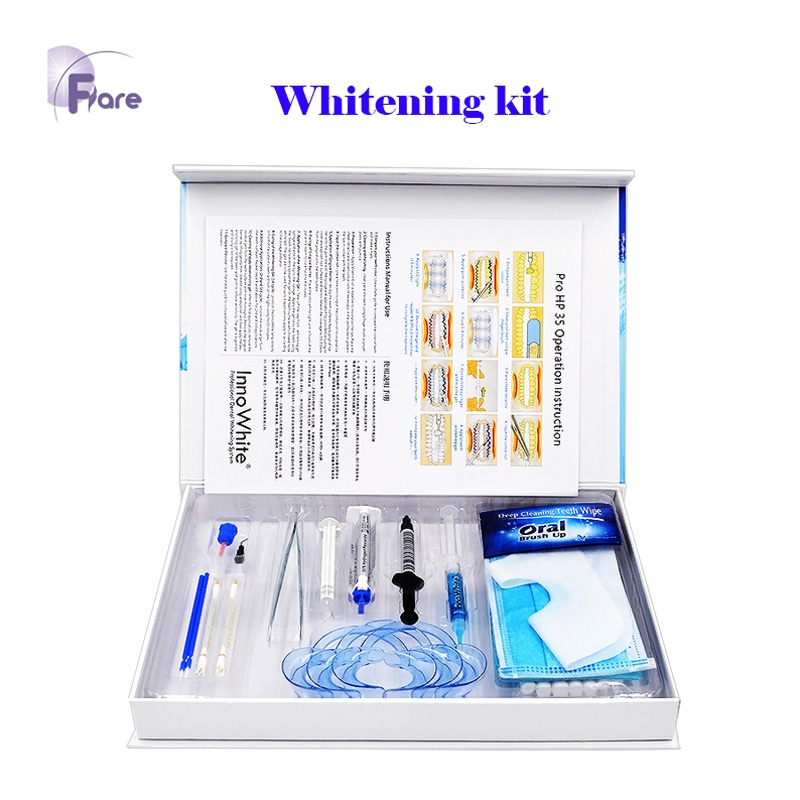 Tooth whitening agent set whitening instrument