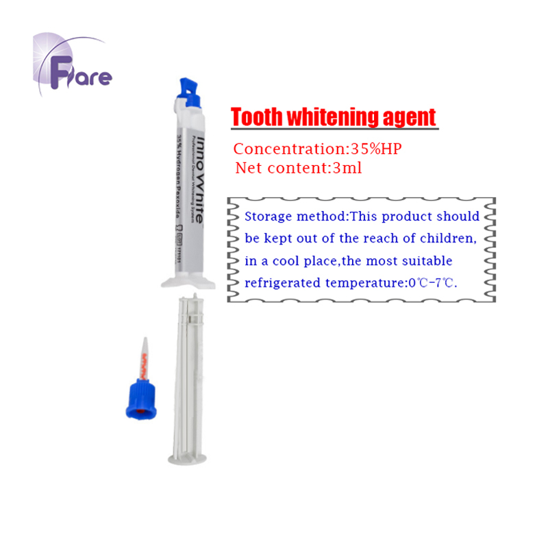 Tooth whitening agent set whitening instrument