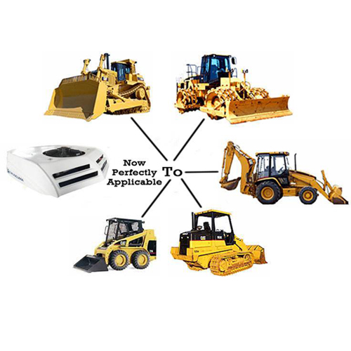 Air conditioner for backhoe loader