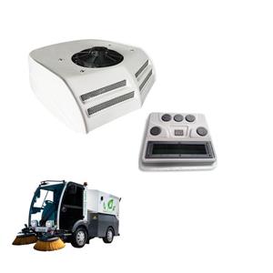 Air conditioner for electric road sweeper