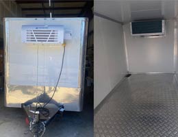 Walk-in mobile trailer refrigeration units