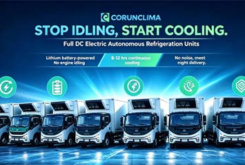 Die elektrischen Autonomie-Kühlaggregate von Corunclima arbeiten unabhängig vom LKW-Stromnetz.