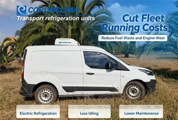 Rüsten Sie Ihren Fuhrpark mit Corunclima Voll-Gleichstrom-Elektrokühlanlagen auf.