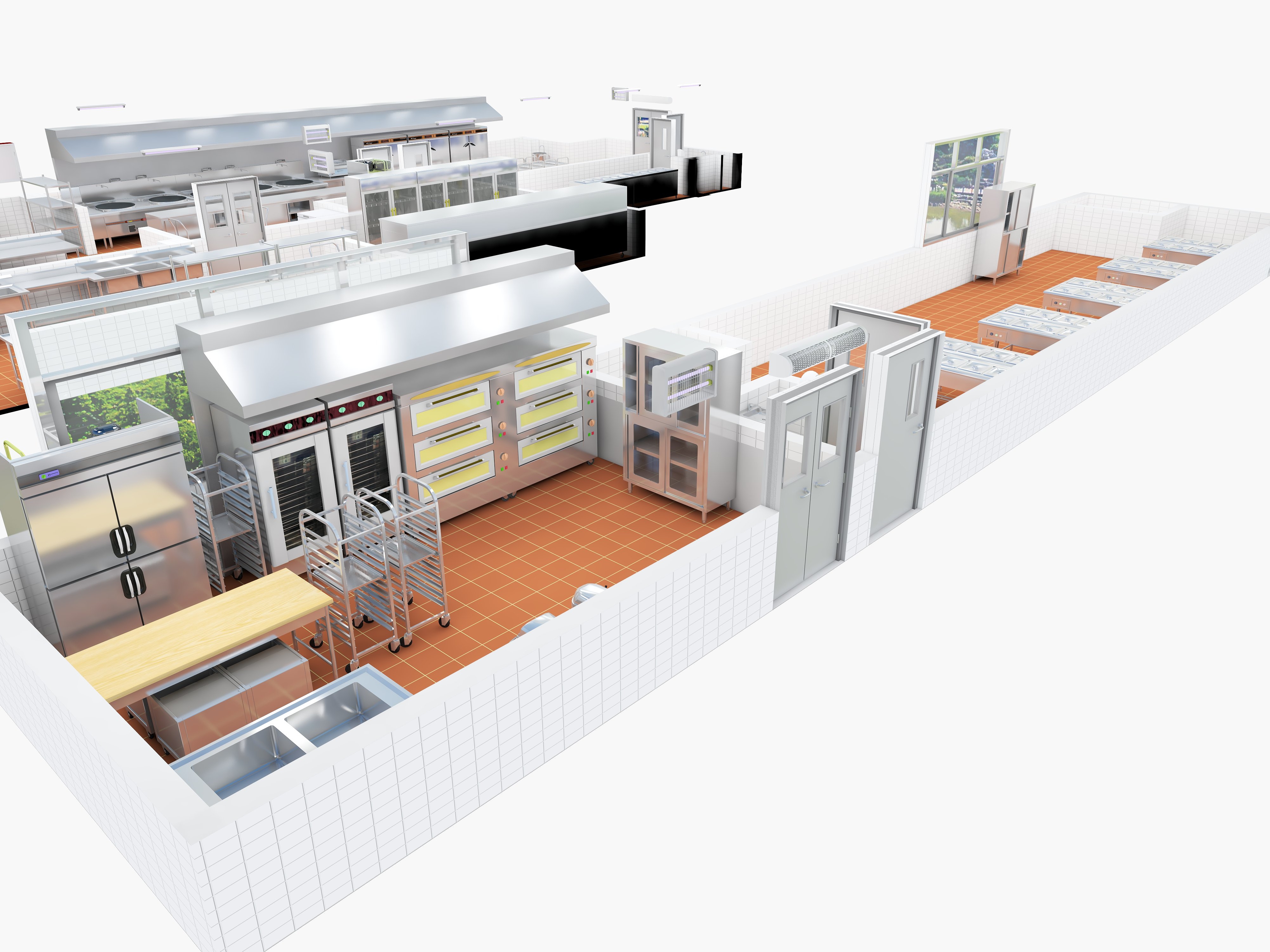 Commercial kitchen design: improve efficiency and reduce cost, optimize storage