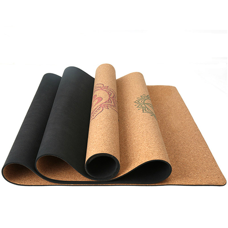 Eco High Quality Pilates Supplier Custom Logo Rubber Cork Yoga Mat