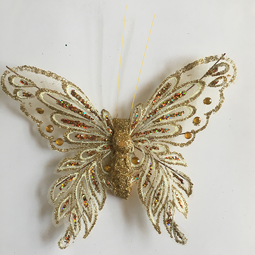 Gold Glitter Acrylic Decoration Butterflies