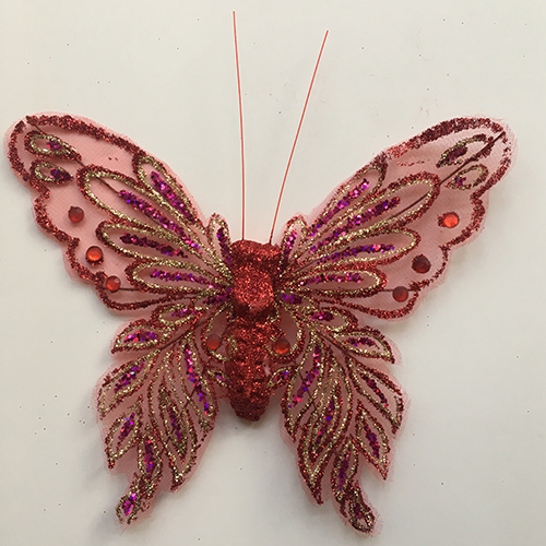 Gold Glitter Acrylic Decoration Butterflies