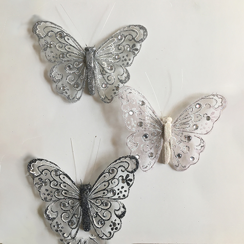 Silver Acrylic Decoration Butterfly