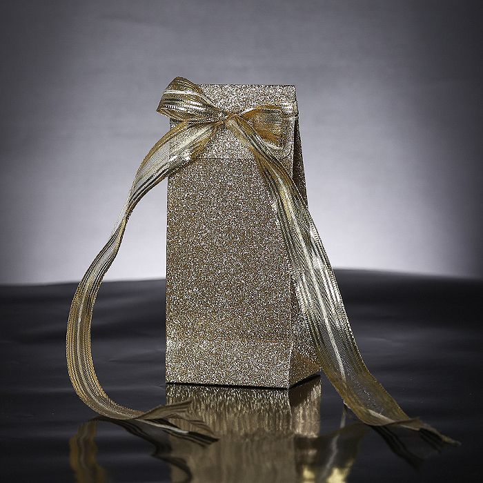 Sacos de papel de presente de Natal laminados brilhantes personalizados